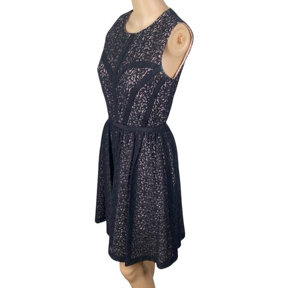 Erin Fetherston Black Pink Lace Overlay Cocktail Party Dress SZ 2 - Picture 4 of 10